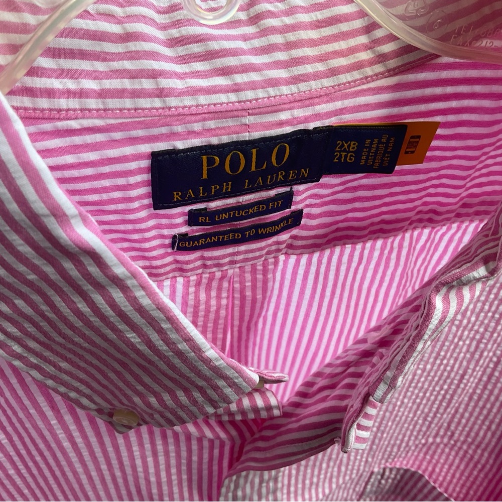 Polo Ralph Lauren Pink Short Sleeve Seersucker Shirt - Picture 3 of 5